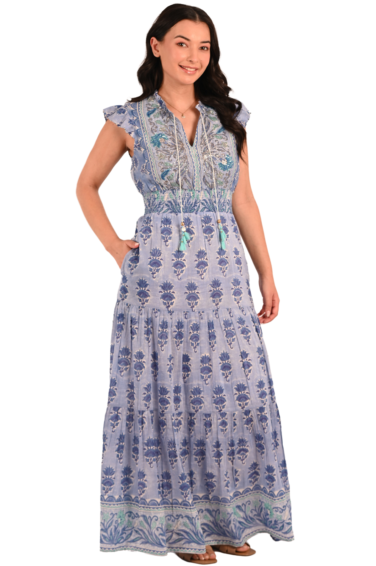 Embroidered Kate Maxi