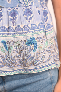 Embroidered Lyric Top